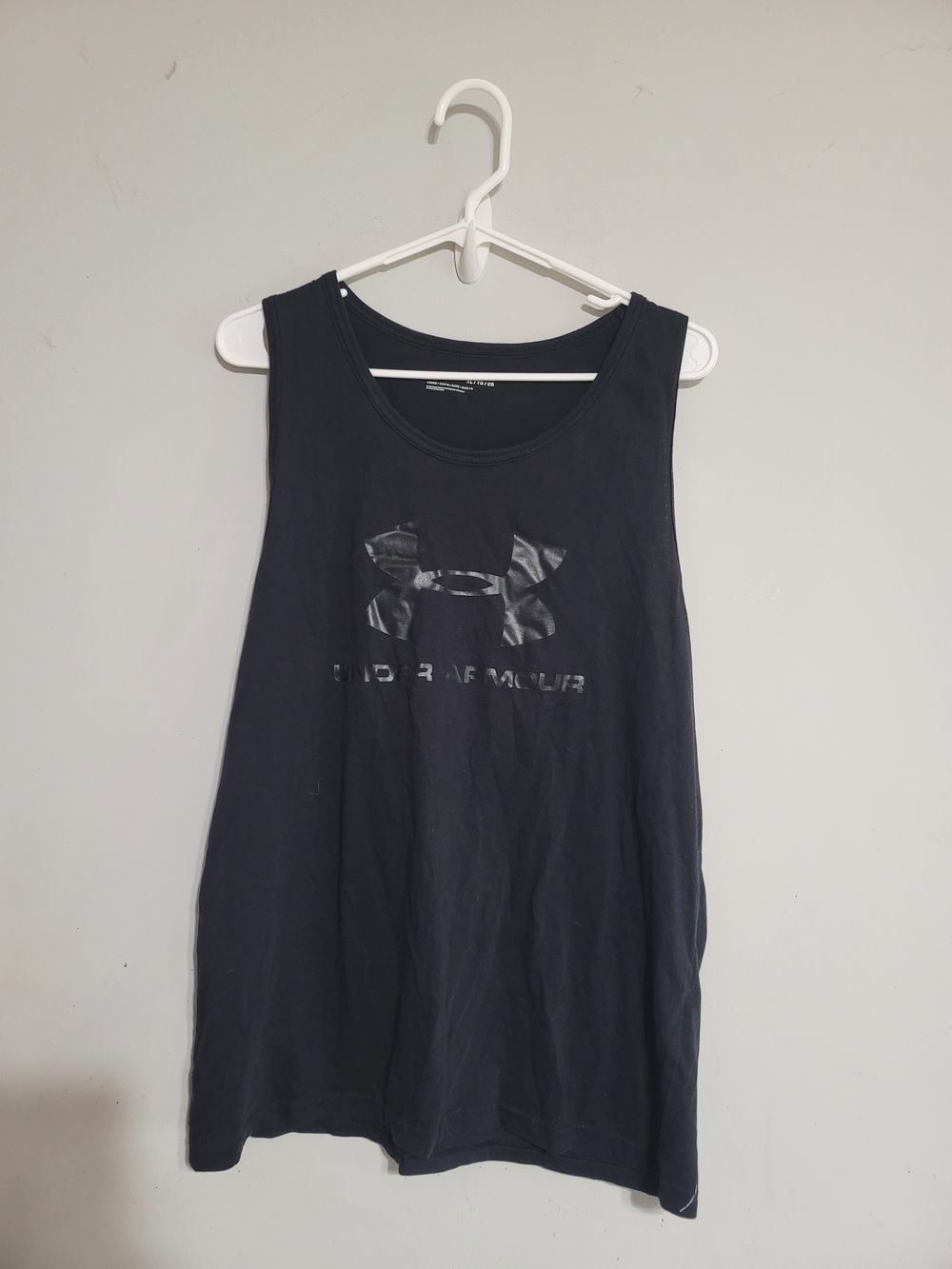 Under Armour Men's Logo Tank Top Sz XL Black Gray Athletic Workout Gym Shirt